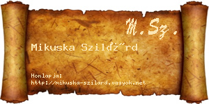 Mikuska Szilárd névjegykártya